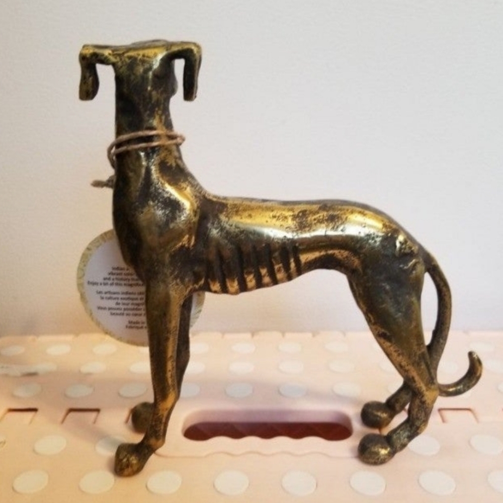 GOLD WHIPPET GREYHOUND STATUE - Picture 3 of 5